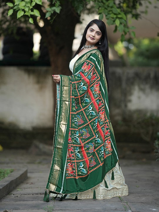 Embroidered Sequinned Semi-Stitched Lehenga & Unstitched Blouse With Dupatta