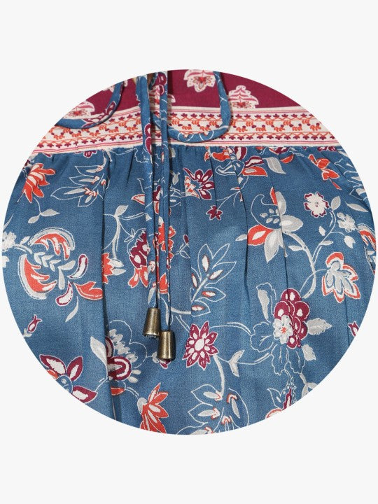 Women Blue Printed Top