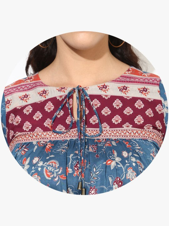 Women Blue Printed Top