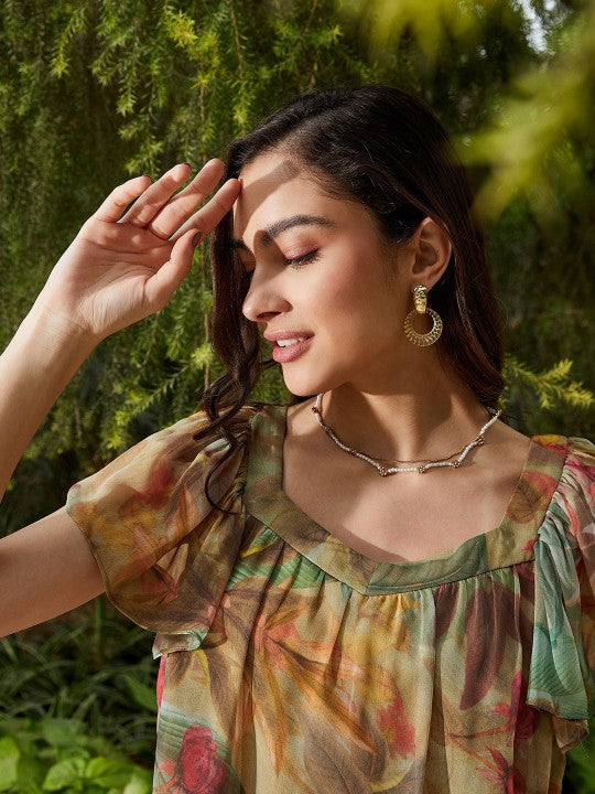 Tropical Print Top