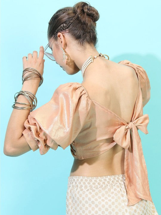 Sweetheart Neck Twisted Styled Back Crop Top