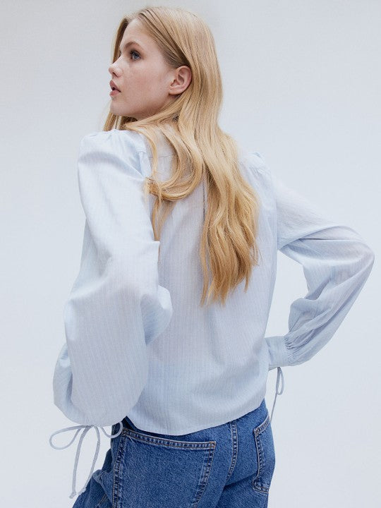 Women Tie-Detail Cotton Top