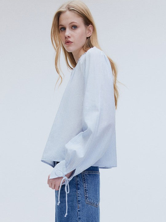 Women Tie-Detail Cotton Top