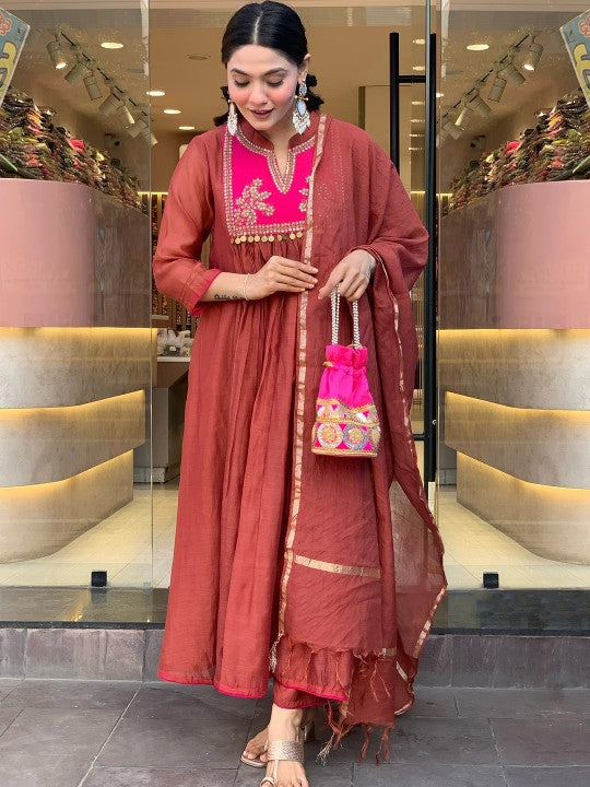 Women Regular Kurta with Trousers & With Dupatta