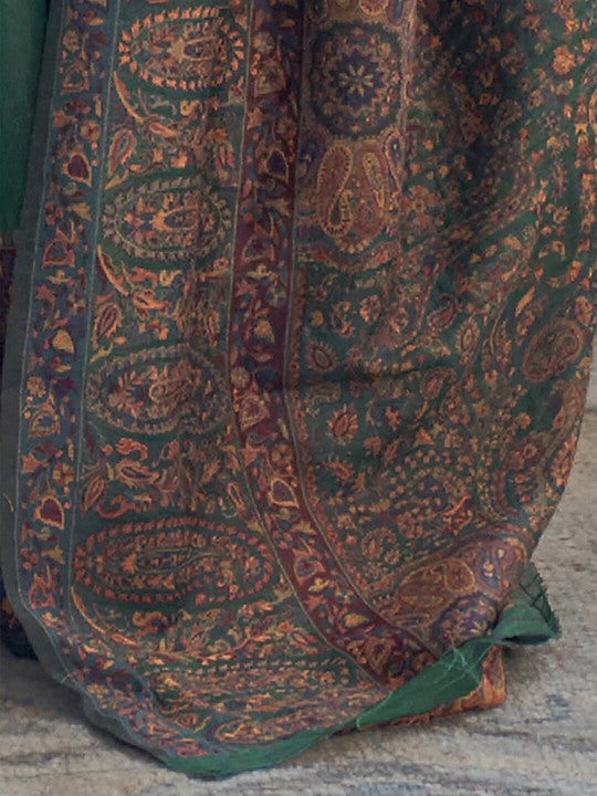 Ethnic Motifs Woven Design Zari Silk Blend Banarasi Saree