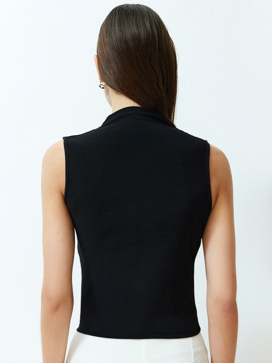 High Neck Sleeveless Regular Top