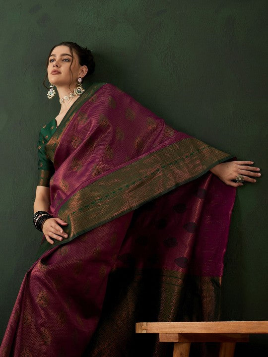 Woven Design Saree With Blouse Piece