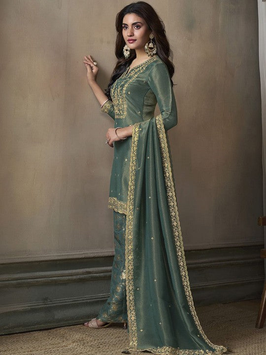 Women Floral Embroidered Regular Kurti with Sharara & Dupatta