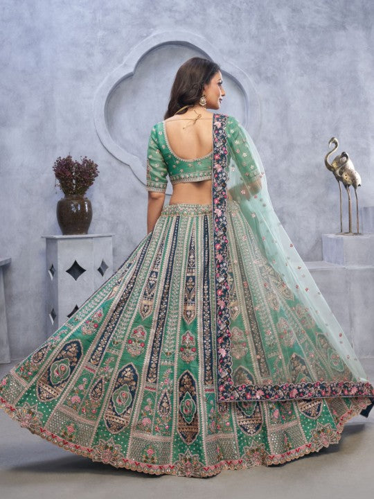 Embellished Sequinned Semi-Stitched Lehenga & Unstitched Blouse With Dupatta
