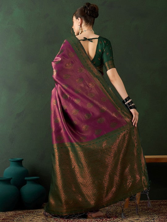 Woven Design Saree With Blouse Piece