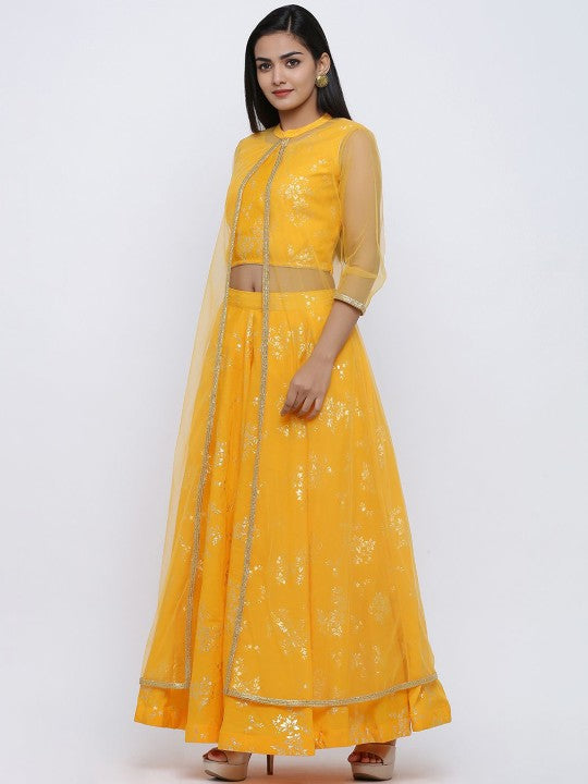 Printed Foil Print Ready to Wear Lehenga
