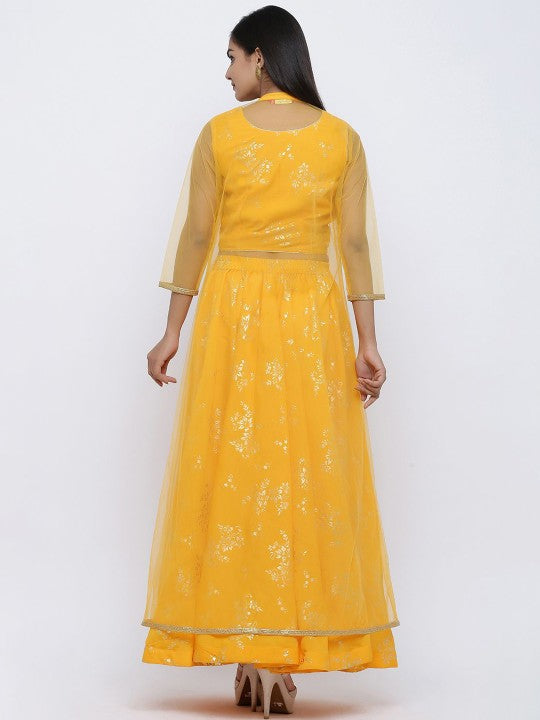 Printed Foil Print Ready to Wear Lehenga