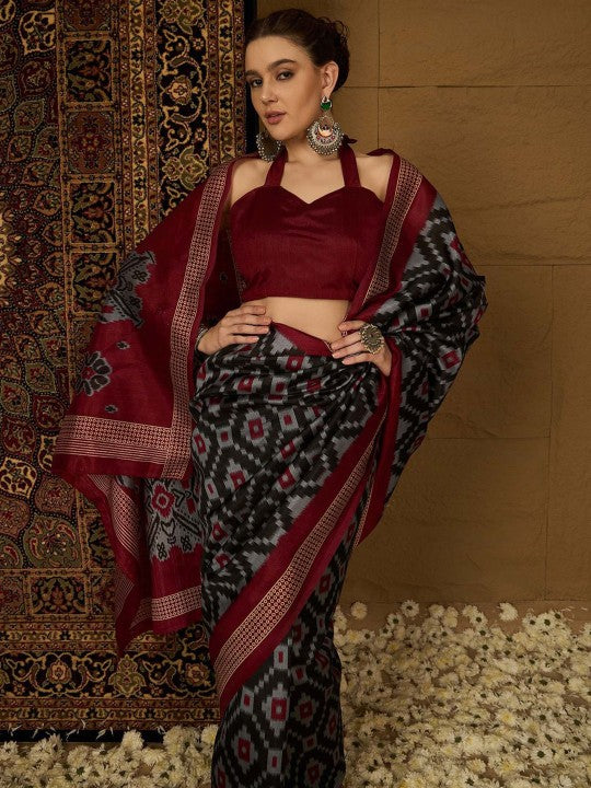 Silk Blend Ikat Sarees