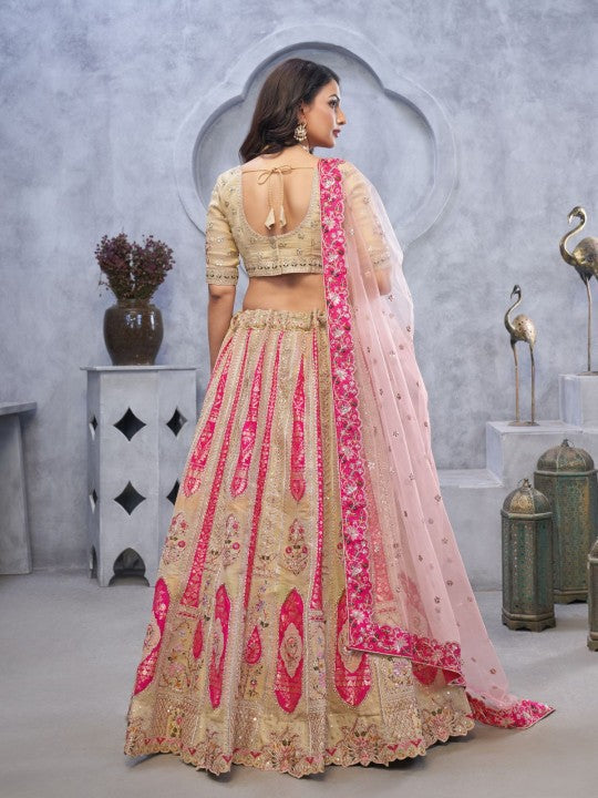 Embellished Sequinned Semi-Stitched Lehenga & Unstitched Blouse With Dupatta