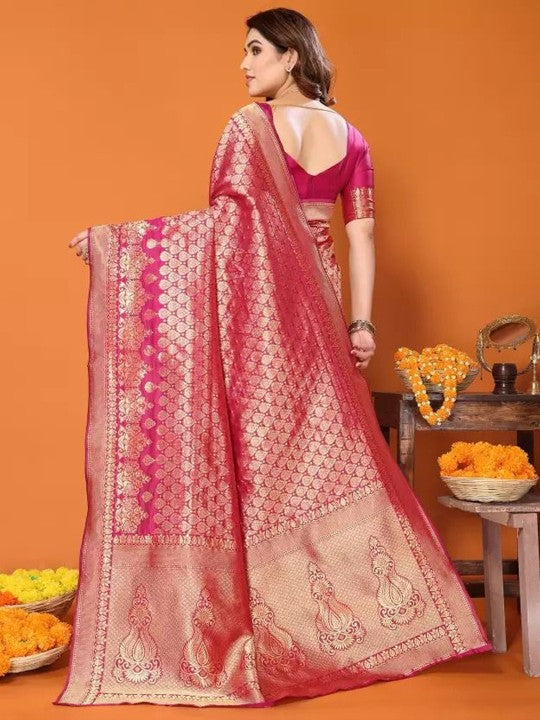 Woven Design Pure Silk Fusion Saree