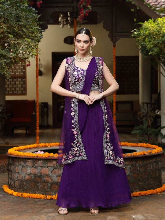 Embroidered Beads and Stones Ready to Wear Lehenga & Blouse With Dupatta