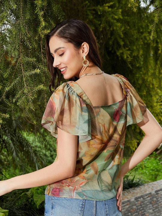 Tropical Print Top