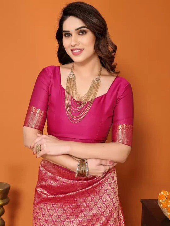 Woven Design Pure Silk Fusion Saree