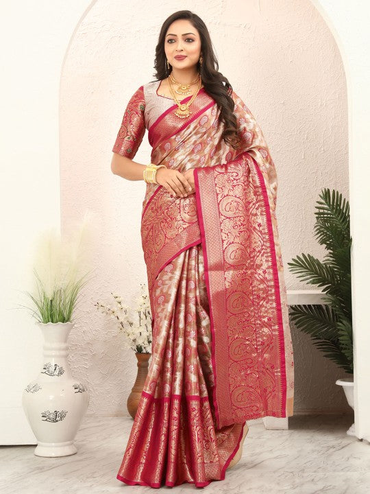 Woven Design Zari Tissue Kanjeevaram Saree