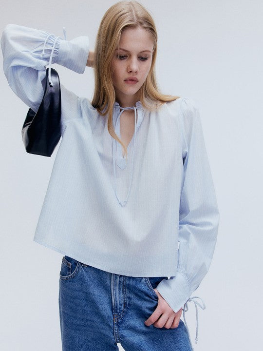 Women Tie-Detail Cotton Top