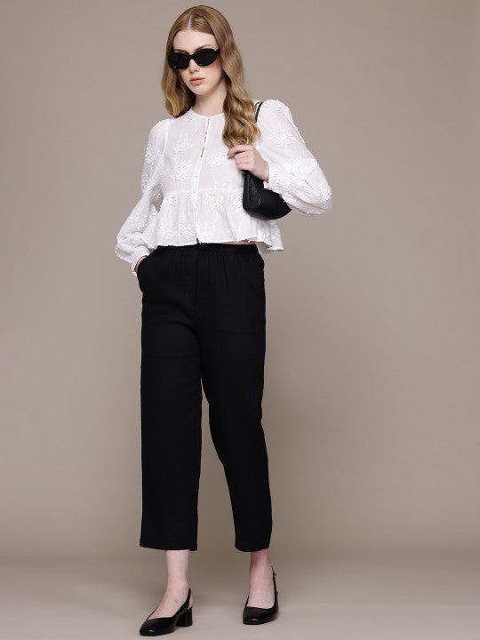 Floral Embroidered Cotton Top