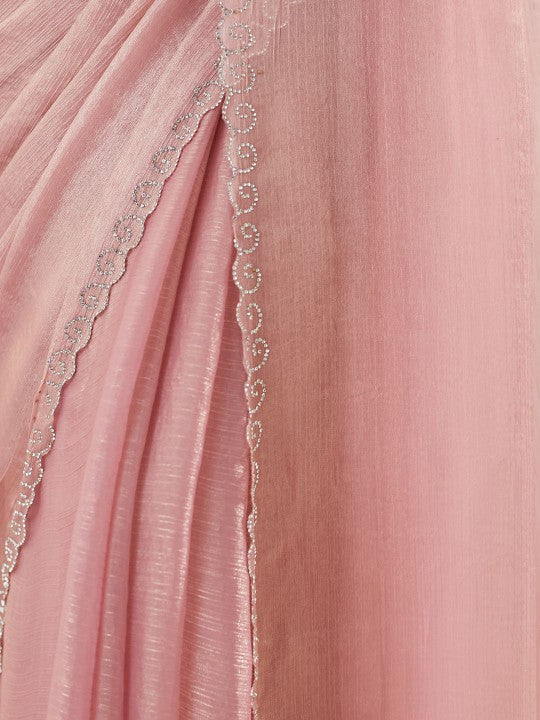 Embellished Beads and Stones Pure Silk Saree