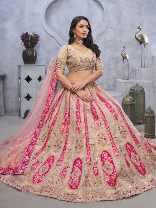 Embellished Sequinned Semi-Stitched Lehenga & Unstitched Blouse With Dupatta
