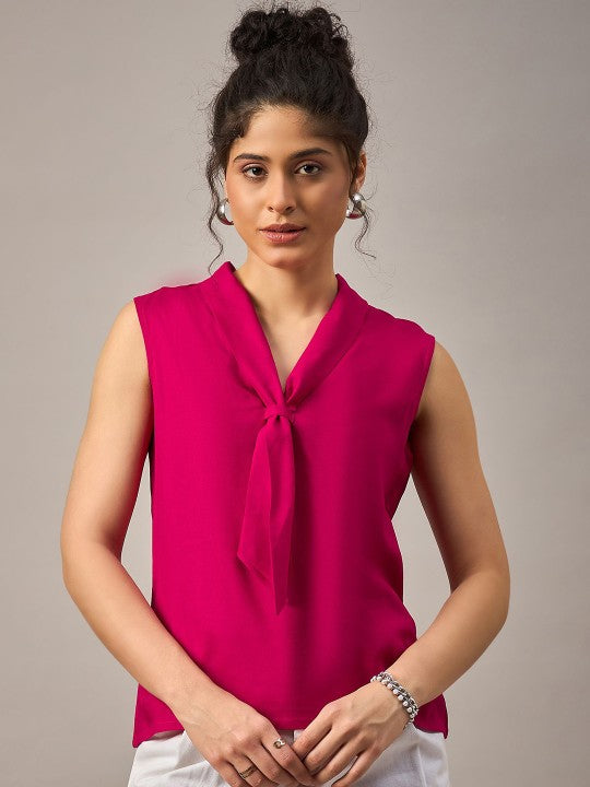 Front Tie Sleeveless Top