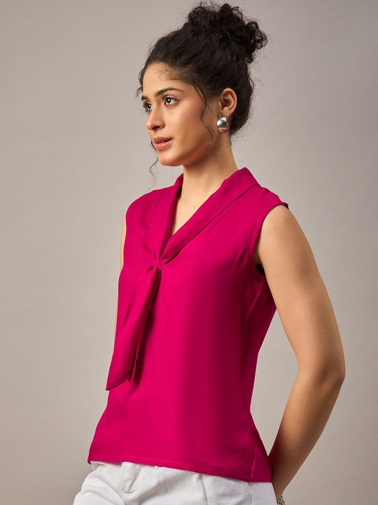 Front Tie Sleeveless Top