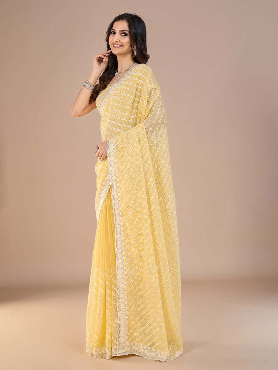 Floral Sequinned Saree