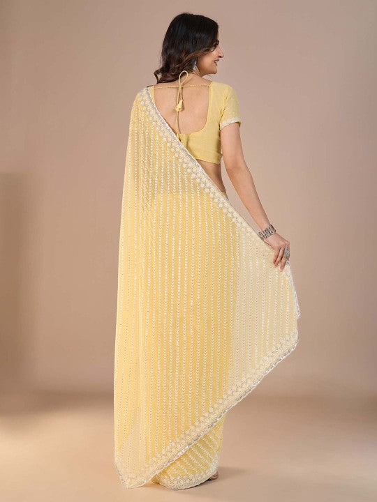 Floral Sequinned Saree