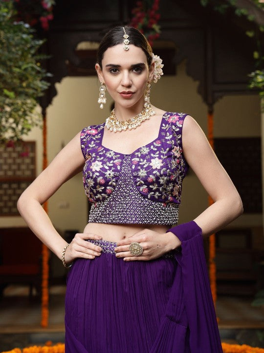 Embroidered Beads and Stones Ready to Wear Lehenga & Blouse With Dupatta