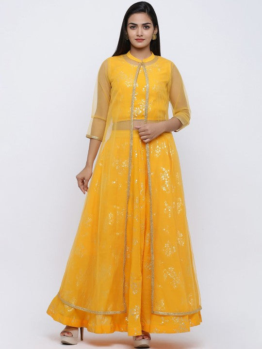 Printed Foil Print Ready to Wear Lehenga