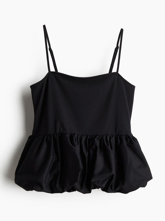 Bubble-Hem Strappy Top