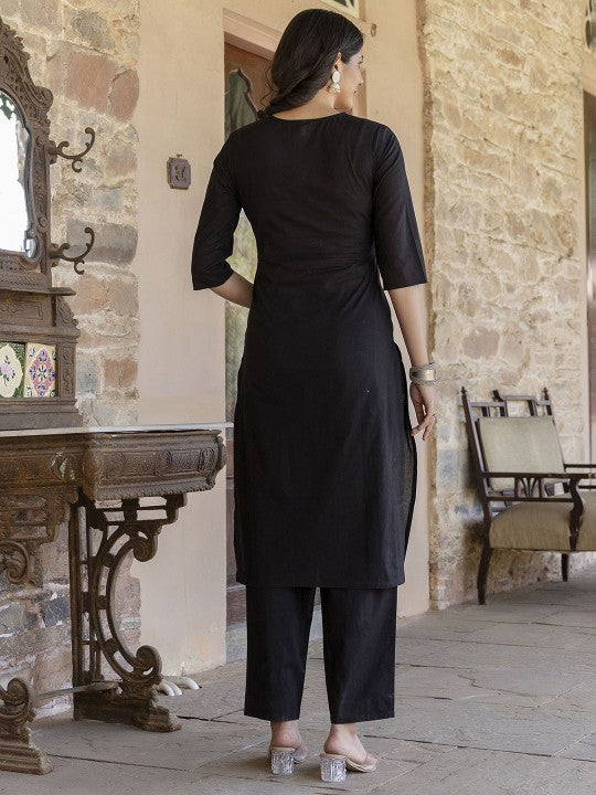 Pure Cotton Kurta With Trousers & With Dupatta