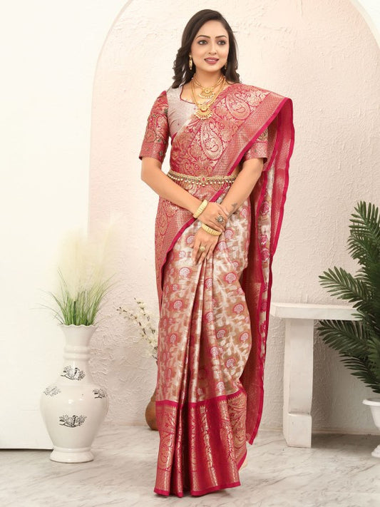 Woven Design Zari Tissue Kanjeevaram Saree