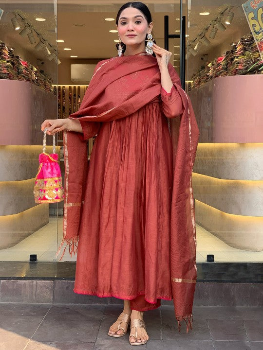 Women Regular Kurta with Trousers & With Dupatta