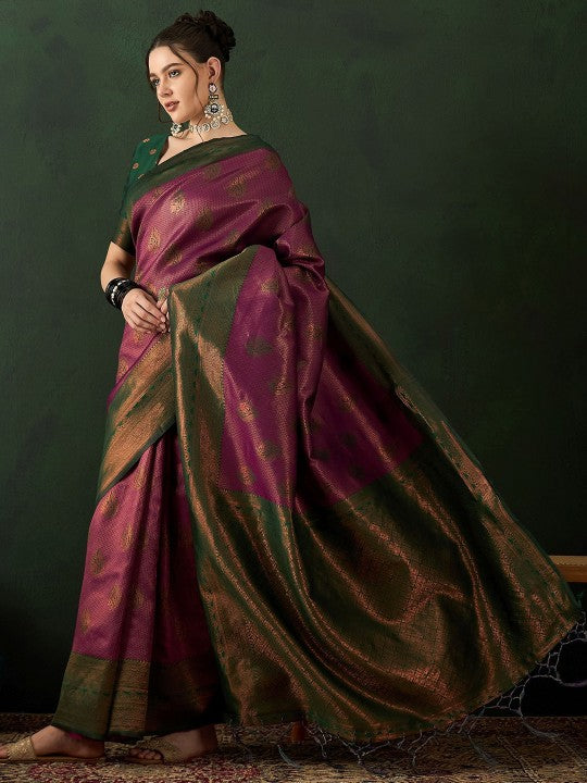 Woven Design Saree With Blouse Piece