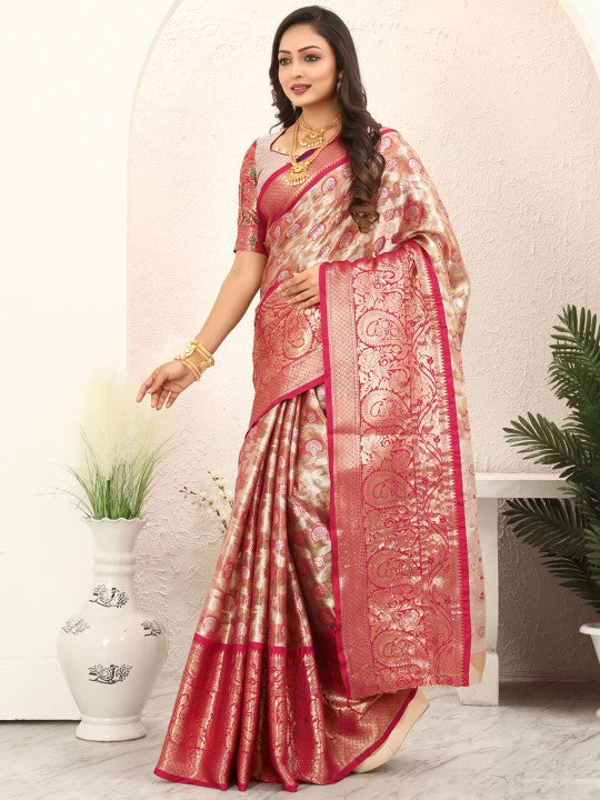 Woven Design Zari Tissue Kanjeevaram Saree
