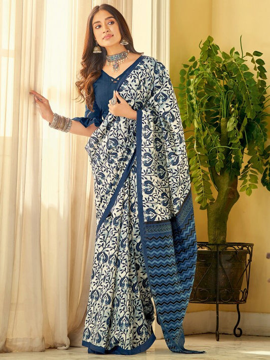 Ethnic Motifs Printed Bhagalpuri Saree