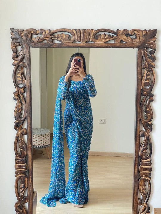 Floral Printed Ready to Wear Saree