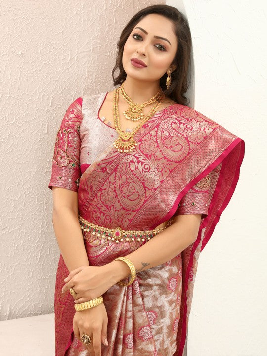Woven Design Zari Tissue Kanjeevaram Saree