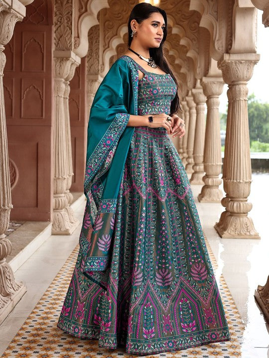 Ready to Wear Lehenga & Unstitched Blouse With Dupatta
